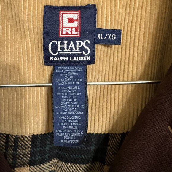 Chaps Ralph Lauren Corduroy Flannel Lined Chore Jacket Men's Size XL - Picture 3 of 8